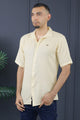 Turbo Designer Motif Embossed Casual Shirt In Light Lemon