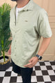 Turbo Creamline Striped Comfort Casual Shirt In Light Moss Green