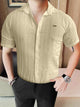 Turbo Textured Champ Casual Shirt In Light Lemon
