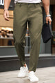Turbo Urban Executive Slim Fit Cotton Pant In Light Moss Green
