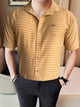 Turbo Snitch Striped Casual Shirt In Light Orange