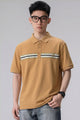 Turbo Smiley Stripes Pattern Men's Polo T-Shirt Light Orange
