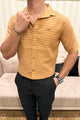 Turbo Snitch Striped Casual Shirt In Light Orange
