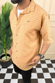 Turbo Snitch Striped Casual Shirt In Light Orange