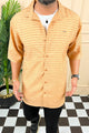 Turbo Snitch Striped Casual Shirt In Light Orange