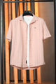 Turbo ShowOff Self Pattern Casual Shirt In Light Pink