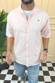 Turbo Textured Relaxed Fit Casual Shirt In Light Pink