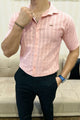 Turbo ShowOff Self Pattern Casual Shirt In Light Pink