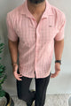 Turbo ShowOff Self Pattern Casual Shirt In Light Pink