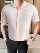 Turbo Textured Relaxed Fit Casual Shirt In Light Pink
