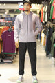Nke Urban Edge Slim-Fit Hoodie Zipper Tracksuit In SlateGrey & Black