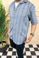 Turbo Cubin Textured Striped Casual Shirt In Light Purple