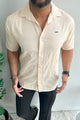 Turbo Knit Craft Crochet Casual Shirt In Light Skin