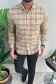 Turbo Plaid Pattern Creation Long Sleeve Cotton Casual Shirt