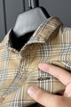 Turbo Tattersall Checkered Long Sleeve Cotton Casual Shirt In Light Skin