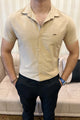 Turbo Creamline Striped Comfort Casual Shirt In Light Skin