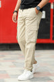Turbo DrawString Pockets Cotton Cargo Trouser In Light Skin