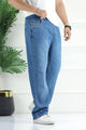 Denim 'Urban Skater' Comfort-Waist Baggy Jeans In Mid Blue