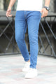 City Mode Turbo Ankle Fit Jeans In Mid Blue