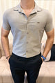 Turbo Creamline Striped Comfort Casual Shirt In Mid Grey