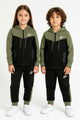 Nke Sportswear Tech Full-Zip Unisex Younger Kids Tracksuit In Mid Green&Black