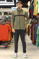 Rebok Ufc Fk Blank Walkout Mock Neck Tracksuit In Mid Green&Black