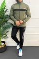Rebok Ufc Fk Blank Walkout Mock Neck Tracksuit In Mid Green&Black