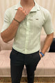 Turbo Textured Champ Casual Shirt In Mint Green