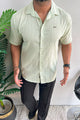 Turbo Textured Champ Casual Shirt In Mint Green