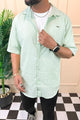 Turbo Textured Champ Casual Shirt In Mint Green