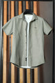Turbo Creamline Striped Comfort Casual Shirt In Mid Grey