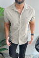 Turbo Creamline Striped Comfort Casual Shirt In Mid Grey