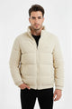 Turbo Lining Pattern Style Men's Imported Puffer Jacket In Cream