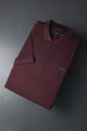 GP Zip Style Collared Men's Polo Shirt In Maroon