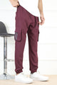 Adds Micro Stretch Slimfit Imported Sportswear Trouser In Plum