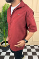 Turbo Snitch Striped Casual Shirt In Maroon