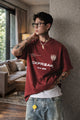 Turbo "Oxfreak Typographic" Oversize Tee in Maroon