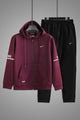 Nke Urban Edge Slim-Fit Hoodie Zipper Tracksuit In Black & Maroon