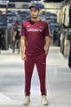 Turbo Legecy contrasting stripes Men's Tracksuit In Maroon