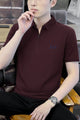 GP Zip Style Collared Men's Polo Shirt In Maroon