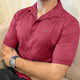 Turbo Designer Motif Floral Casual Shirt In Maroon
