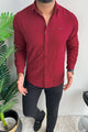 Turbo Dobby Textured Long Sleeve Cotton Casual Shirt