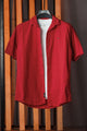 Turbo Puff Clasic Thread Casual Shirt In Maroon