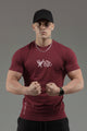 Turbo 'Action-Ready' Graphic Mesh Dry-Fit Tee In Dark Maroon