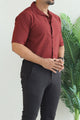 Turbo Snitch Striped Casual Shirt In Maroon