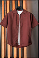 Turbo Snitch Striped Casual Shirt In Maroon