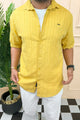 Turbo Endless Cool Embossed Casual Shirt In Mustard
