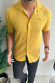 Turbo Endless Cool Embossed Casual Shirt In Mustard