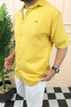 Turbo Endless Cool Embossed Casual Shirt In Mustard