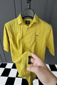 Turbo Endless Cool Embossed Casual Shirt In Mustard